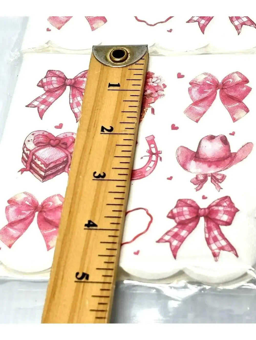 100pc Pink Bow Cowgirl Napkins Coquette Western Heart Horseshoe Hat Party Decor